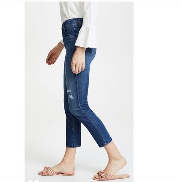 J Brand Ruby High Rise Cropped Jeans 29 Mystic Blue Distressed Gorpcore Casual - Picture 12 of 12
